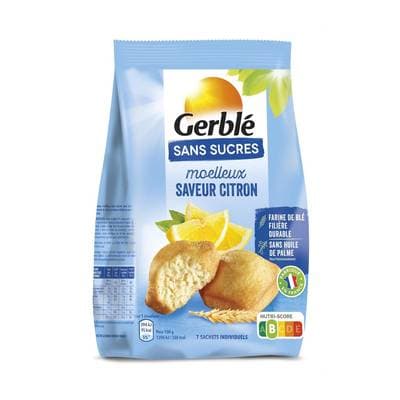 Gerblé Sans Sucres 7 Moelleux saveur citron, 196g