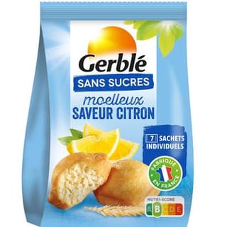 Gerblé Sans Sucres 7 Moelleux saveur citron, 196g
