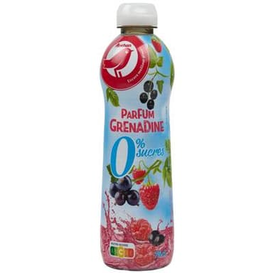 Auchan Sirop de grenadine 0% de sucre, 75cl