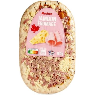 Auchan Mini Pizza Jambon Fromage, 180g