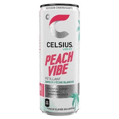 Celsius Boisson énergisante saveur pêche blanche, 35,5cl