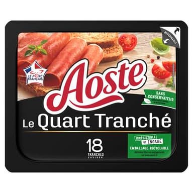 Aoste Jambon Sec, Le Quart Tranché, 18 tranches - 220g