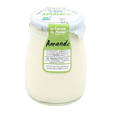 La Ferme du manège Yaourt Amande au lait entier, 180g