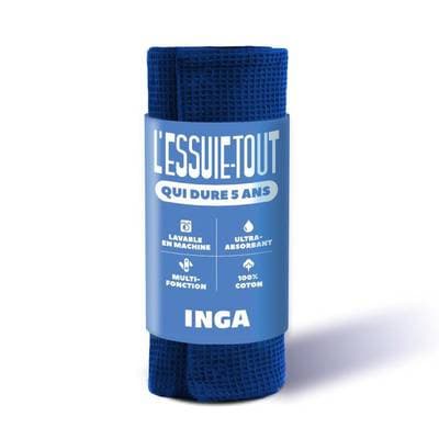 Inga Essuie-tout lavable multifonction bleu, 5 feuilles d'essuie tout