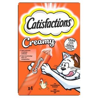 Catisfactions Creamy Snacks Poulet - Friandise pour chat, 4x10g