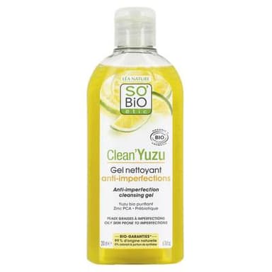 SO'BIO ETIC Gel nettoyant anti-imperfections, Clean'Yuzu, 200ml