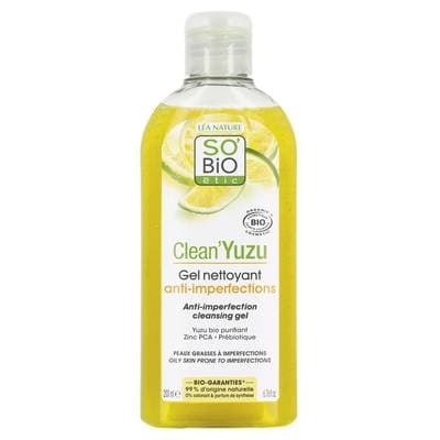 SO'BIO ETIC Gel nettoyant anti-imperfections, Clean'Yuzu, 200ml