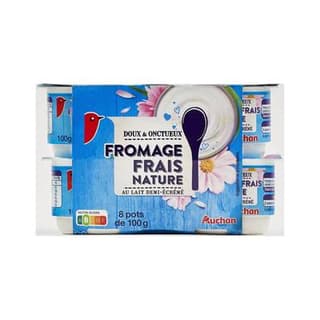 Auchan Fromage blanc 3.7%mg, 8x100g