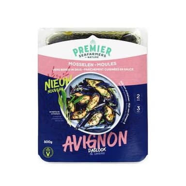 Premier Seafarmers By Nature Moule Avignon fraichement cuisinée en sauce, Barquette de 500g