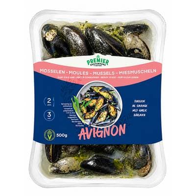 Premier Seafarmers By Nature Moule Avignon fraichement cuisinée en sauce, Barquette de 500g