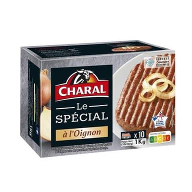 Charal Hachés de boeuf à l'oignon 15%mg, 10x100g