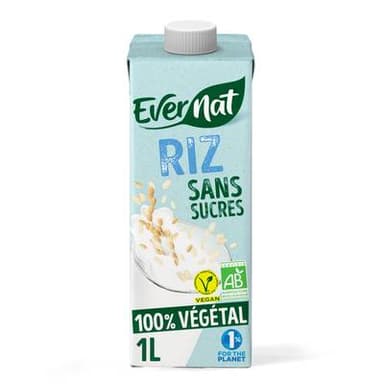 Evernat Boisson riz sans sucre bio vegan, 1L