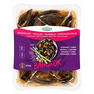 Premier Seafarmers By Nature Moule Bangkok aux épices citronnelle et gingembre, Barquette de 500g