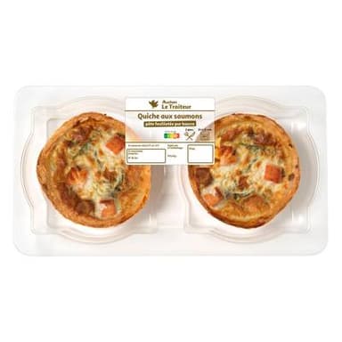 Auchan Le Traiteur Quiche aux 2 Saumons, 2x150g