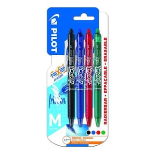 Pilot 4 stylos roller frixion ball clicker assortis pointe moyen, 4 stylos