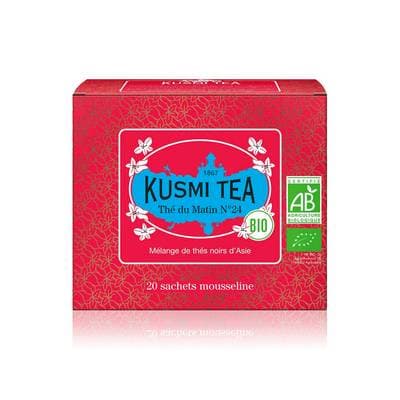 Kusmi Tea Thé du matin N°24 bio - étui 20 sachets mousseline - 40gr, 20 sachets