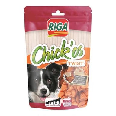 Riga Chick'Os Twist Poulet - Friandise Récompense pour Chien, 80g