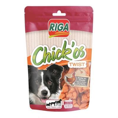Riga Chick'Os Twist Poulet - Friandise Récompense pour Chien, 80g