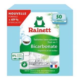 Rainett Tablettes tout en 1 bicarbonate, 50 tablettes