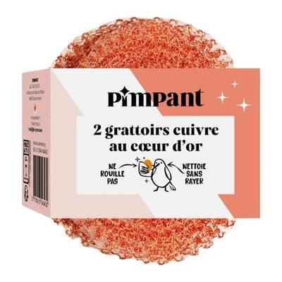 Pimpant Grattoir éponge cuivre, 2 grattoires