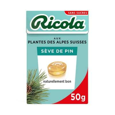 Ricola Sève de Pin des Alpes sans sucres, 50g