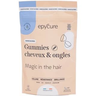 Epycure Gummie Cheveux et Ongle Sans Sucre, 60 Gummies