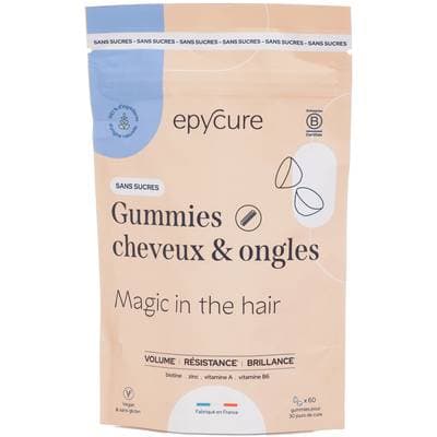 Epycure Gummie Cheveux et Ongle Sans Sucre, 60 Gummies