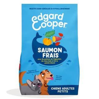 Edgard Cooper Croquettes Saumon Frais Sans Céréales pour Petit Chien Adulte, 700g