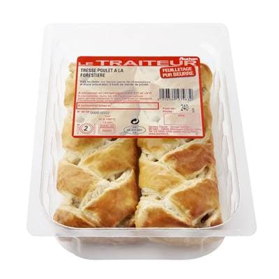 Auchan Le Traiteur Tresse forestière poulet champignons, 2x120g