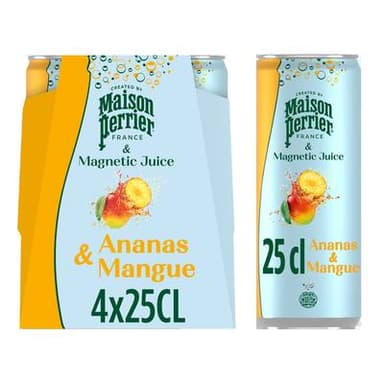 Maison Perrier Boisson Gazeuse Ananas Mangue, 4x25cl