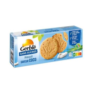 Gerblé Sans Sucres 12 Biscuits saveur coco sans sucres, 132g