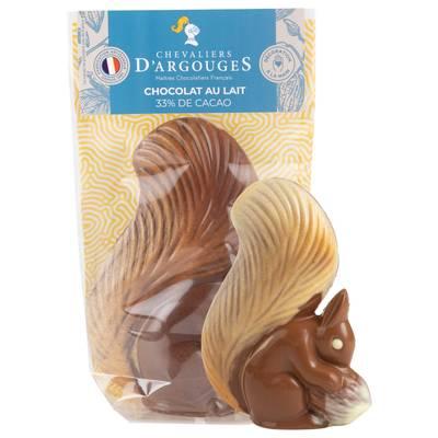 3421371107032 - Les Chevaliers d'Argouges - Ecureuil au Chocolat au Lait 33% de Cacao, BIO