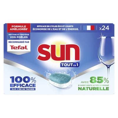 Sun Tablettes Lave Vaisselle tout en 1, 24 tablettes