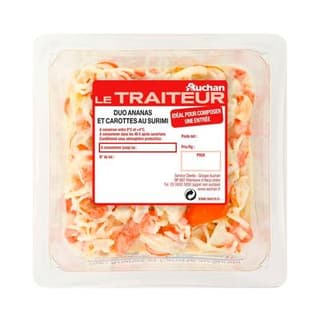 Auchan Le Traiteur Duo ananas et carottes au surimi, 200g