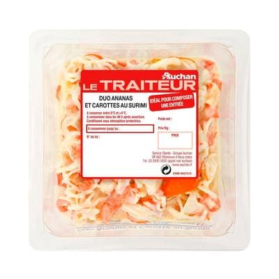 Auchan Le Traiteur Duo ananas et carottes au surimi, 200g