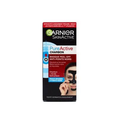 Garnier Masque peel-off anti-points noirs au charbon, 50ml
