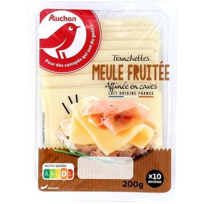 Auchan Fromage meule fruitée en tranche, 200g