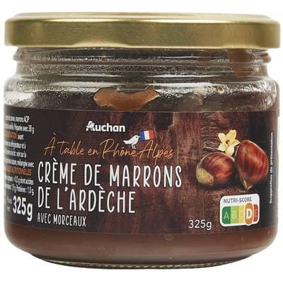 Auchan Gourmet Crème de marrons de l'ardèche au sucre de canne, 325g