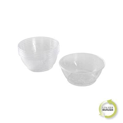 Homea Bols en plastique reutilisable 350ml transparent, 6 pièces