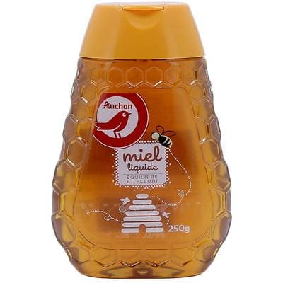Auchan Miel de fleurs liquide équilibré et fleuri, 250g