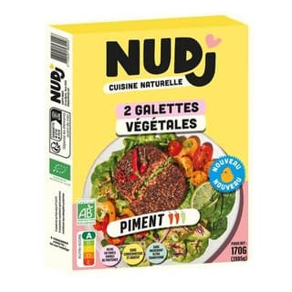 Nudj Galettes végétales bio au piment, 2 pièces - 170g