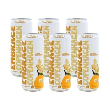 Embrace COPENHAGEN, Boisson Pétillante Citron Gingembre, Lot de 6x33cl