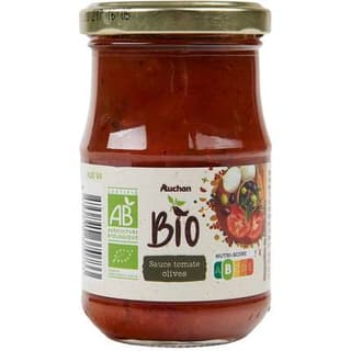 Auchan BIO Sauce tomate aux olives Bio en bocal, 200g