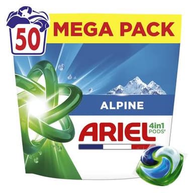 Ariel Lessive en Capsules 4en1 Pods Alpine, 50 capsules
