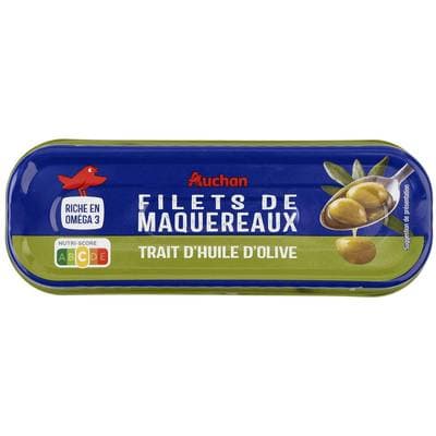Auchan Filets de maquereaux avec un trait d'huile d'Olive, 85g