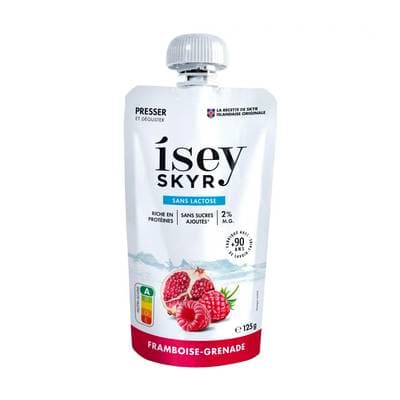 Isey Gourde Skyr framboise et grenade 2%mg sans lactose sans sucres ajoutés, 125g