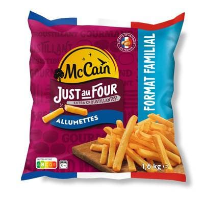McCain Just au four frites allumettes extra fines format familial, 1,6kg