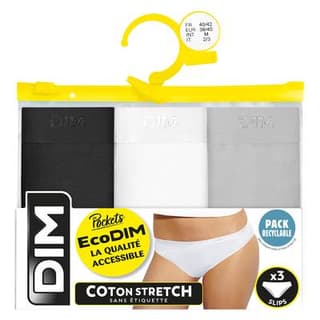 Dim Slips Les pockets Ecodim, Taille 36/38 Lot de  3 pièces