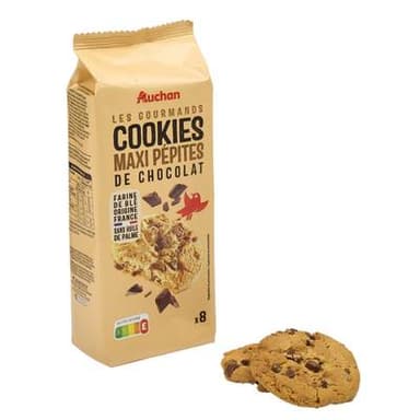 Auchan Cookies aux maxi pépites de chocolat, 184g