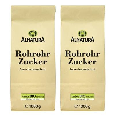 Alnatura Sucre de canne brut bio, Lot de 2x1kg